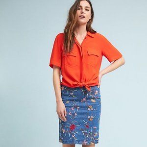 NWOT Anthropologie Porridge Bergen Button down Poppy Shirt Size Small